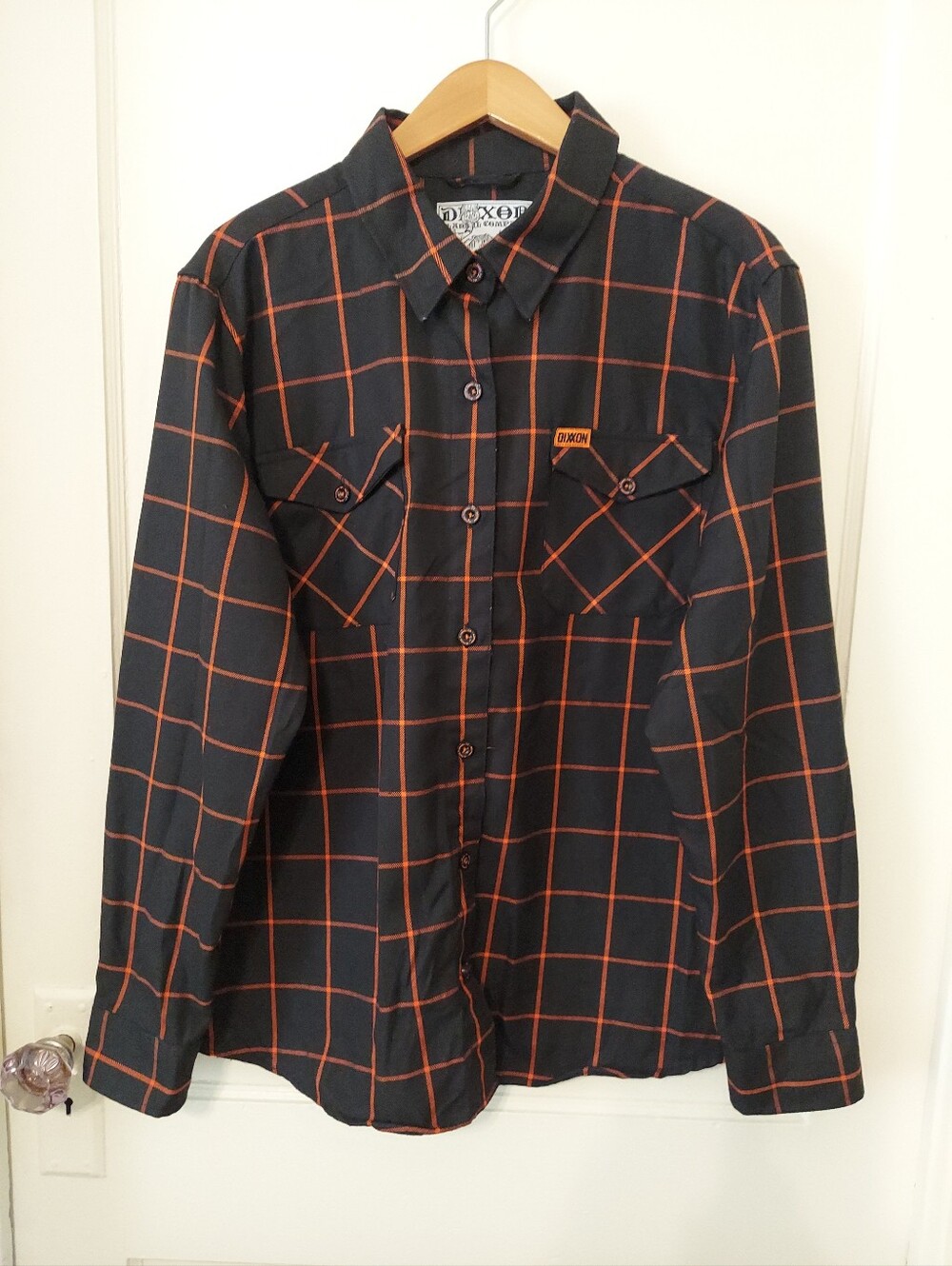 Dixxon The Hallow Headless Horseman Flannel Shirt Blk/Orange Womens 2X Halloween